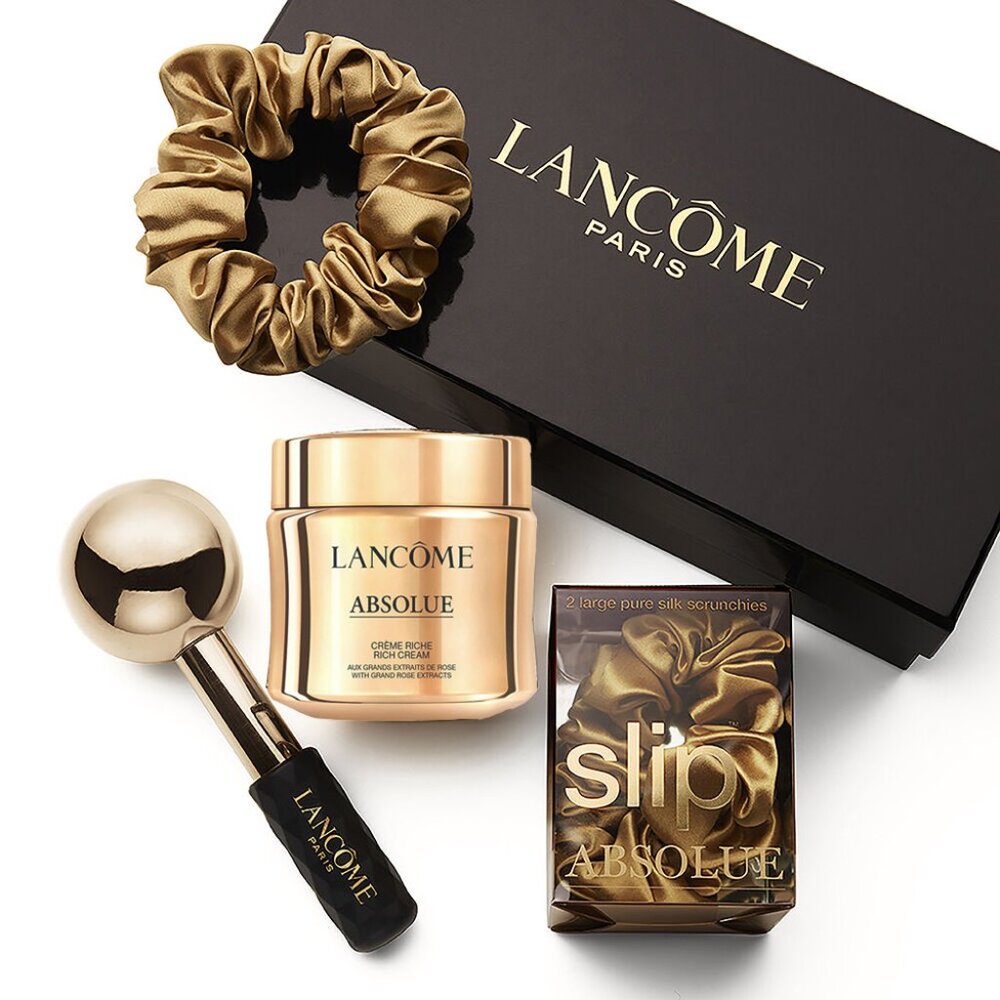 RARE Lancome Absolue SET-Rich Cream X slip bundle + Facial massager